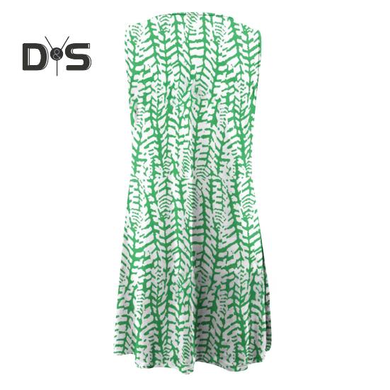 Damen Sommer A-Linien Kleid Lässig Ärmellos Boho Schwingkleid Floral Strand Sommerkleid für Reise Urlaub