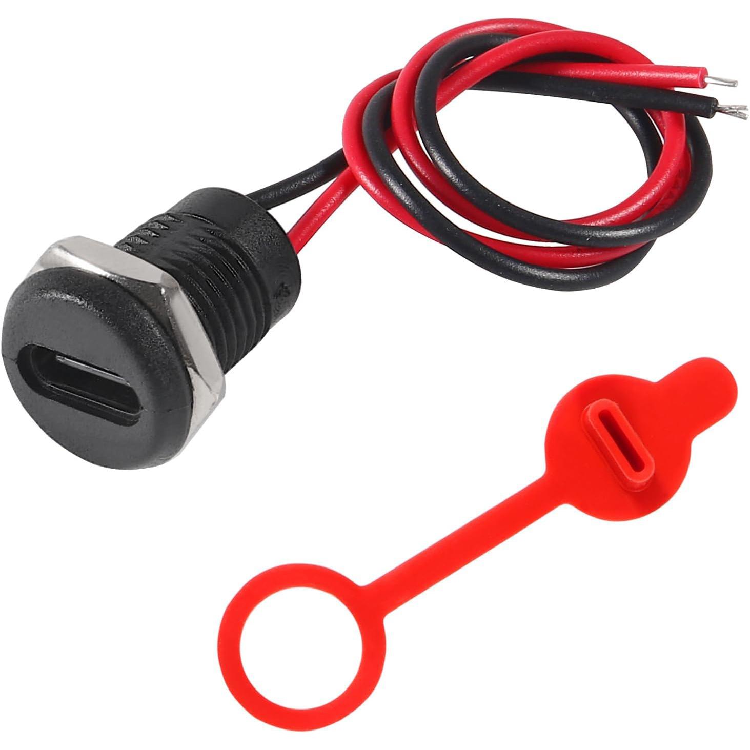 

10 шт. 2-контактный разъем для зарядки, гнездовой разъем, адаптер USB Type-C, порт для зарядки, гнездовой разъем Type C 3A с крышкой