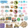 DIY Montessori Busy Board Wooden Accessories Hand Pulled Wheel Gear Drum Car Board Castle Early Educational Toy For Childre Gift