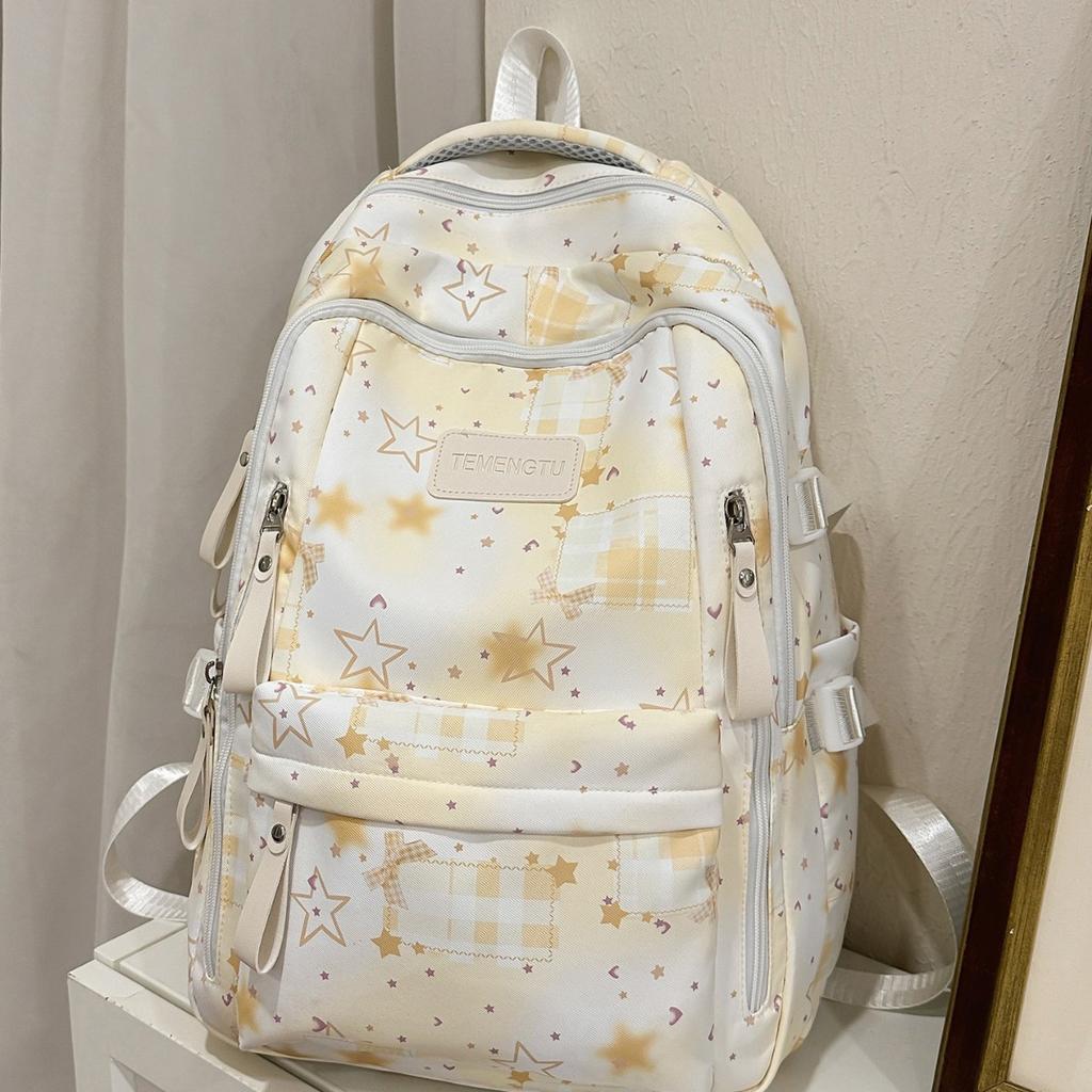 Schoolbag Japanese Ins Rendering Versatile Star Girl Backpack Cute Junior High School Student School Bag Large Capacity Backpack