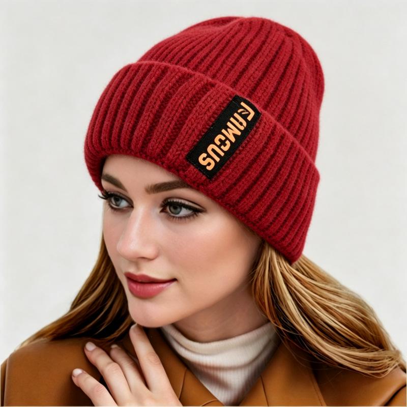 Korean Style Women's High Stretch Knit Wool Hat - 2026 Autumn/Winter Fashion Warm Head Cover for Cold Weather