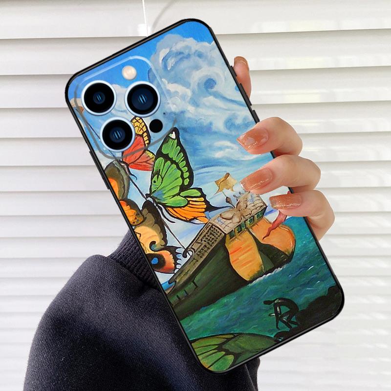 Salvador Dali Art Phone Case For iPhone 17 16 15 13 11 12 14 Pro Max mini 15 16 Plus 16e 17 Air Cover Fundas
