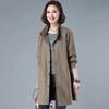 Spring Autumn Trench Coat Woman Korean Mid-length Solid Color Thin Women Overcoat Windbreaker Female Outerwear 8XL