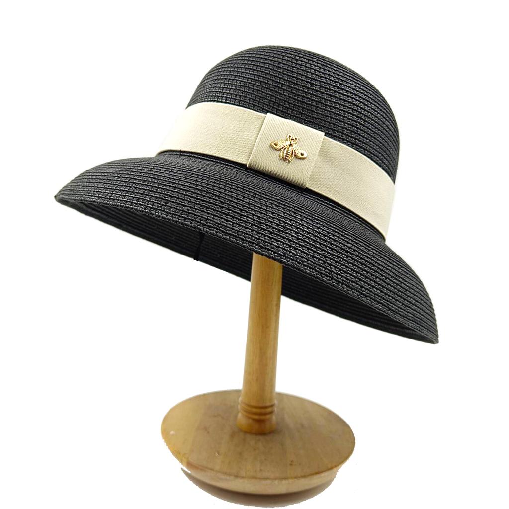Bucket Hat Flat Top Letters Summer Ladies Sun Hat Ladies Straw Hat Fedora Hat British Style Men And Women Hat Letters Panama