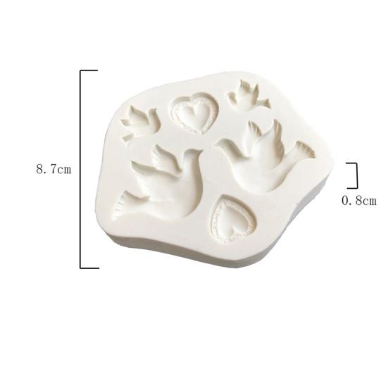 Romantic Heart Silicone Mold Love Bird DIY Decor Fondant Cake Kitchen Bakeware
