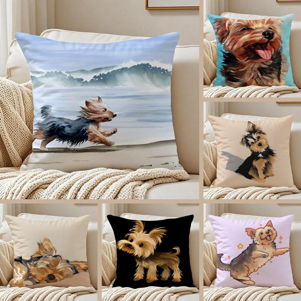 NICE CUTE Yorkshire Terrier dog Cushion Cover Pillowcase Antidustmite living Room Sofa Decor Cushion Room