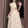 Basic Polyester A Line Dress With Bowknot Print For Summer Casual Wear
