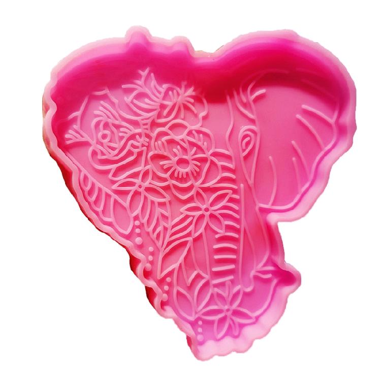 

Creative Elephant Coaster Epoxy Mold Cup Mat Holder Mold Epoxy Resin Carft M 1