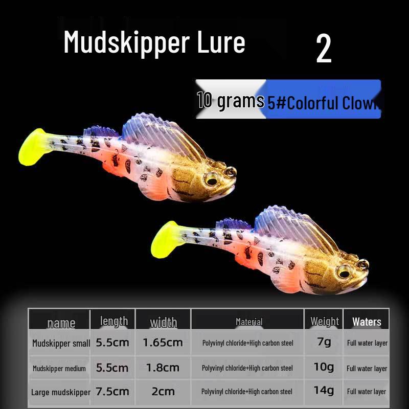 Mudskipper Anti-Snag T-Tail Soft Bait Lure for Bass, Catfish, Blackfish & Mandarin Fish