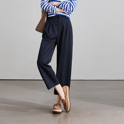 SOFSIL Women's 2026 Spring High-Waist Cropped Wide-Leg Pants