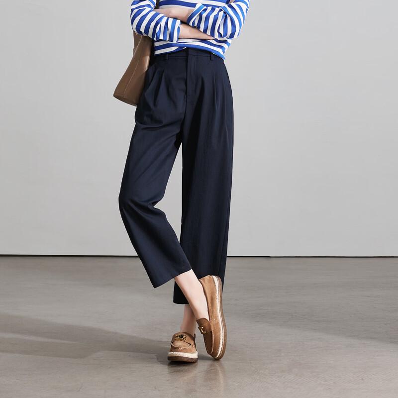 SOFSIL Women's 2026 Spring High-Waist Cropped Wide-Leg Pants