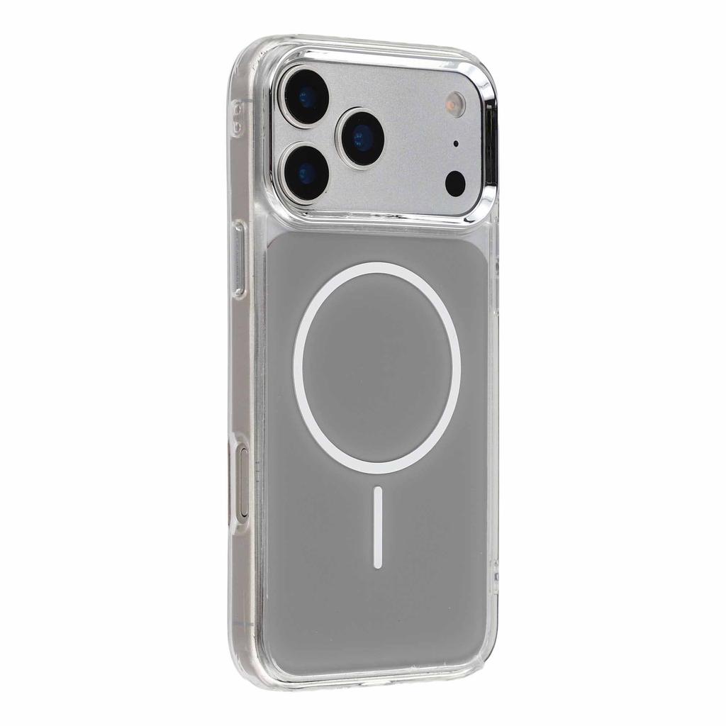For iPhone 17 Pro Max Magnetic Case Electroplated Camera Frame TPU Acrylic Anti-drop Phone Back Cover Compatible with MagSafe