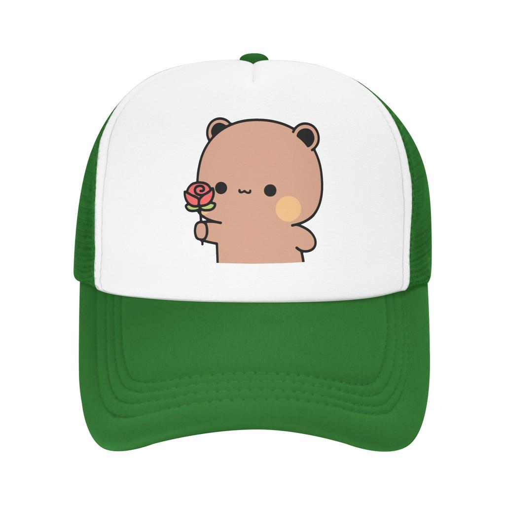 Panda And Brownie Bear Couple Active Trucker Hats Unisex Women Bubu and Dudu Dad Hat Sun Caps Dad Hat Breathable Mesh Baseball Cap
