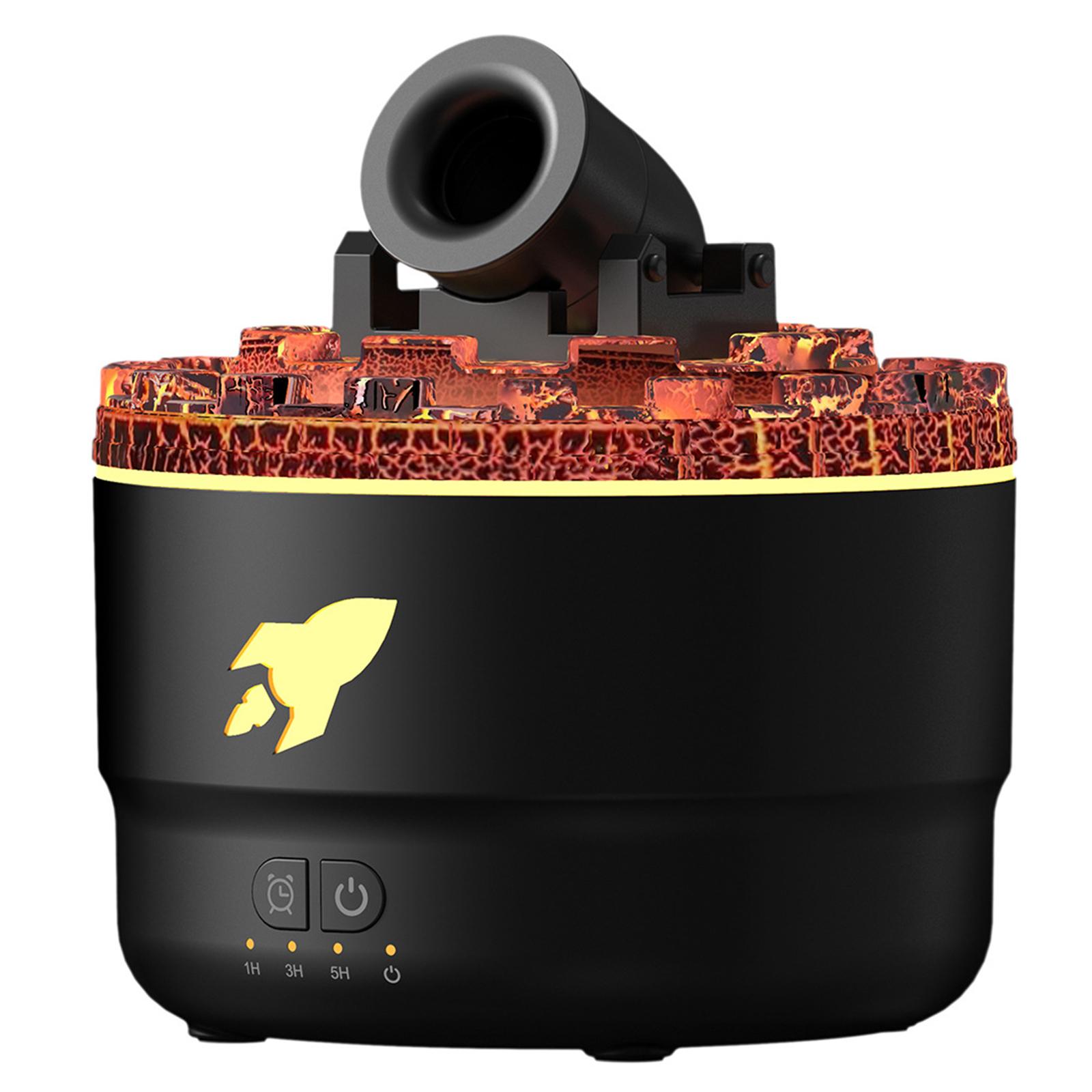 Turret Shape Aroma Diffuser Simulated Volcanic Lava Air Humidifier with 7 Light Colors, US Plug A