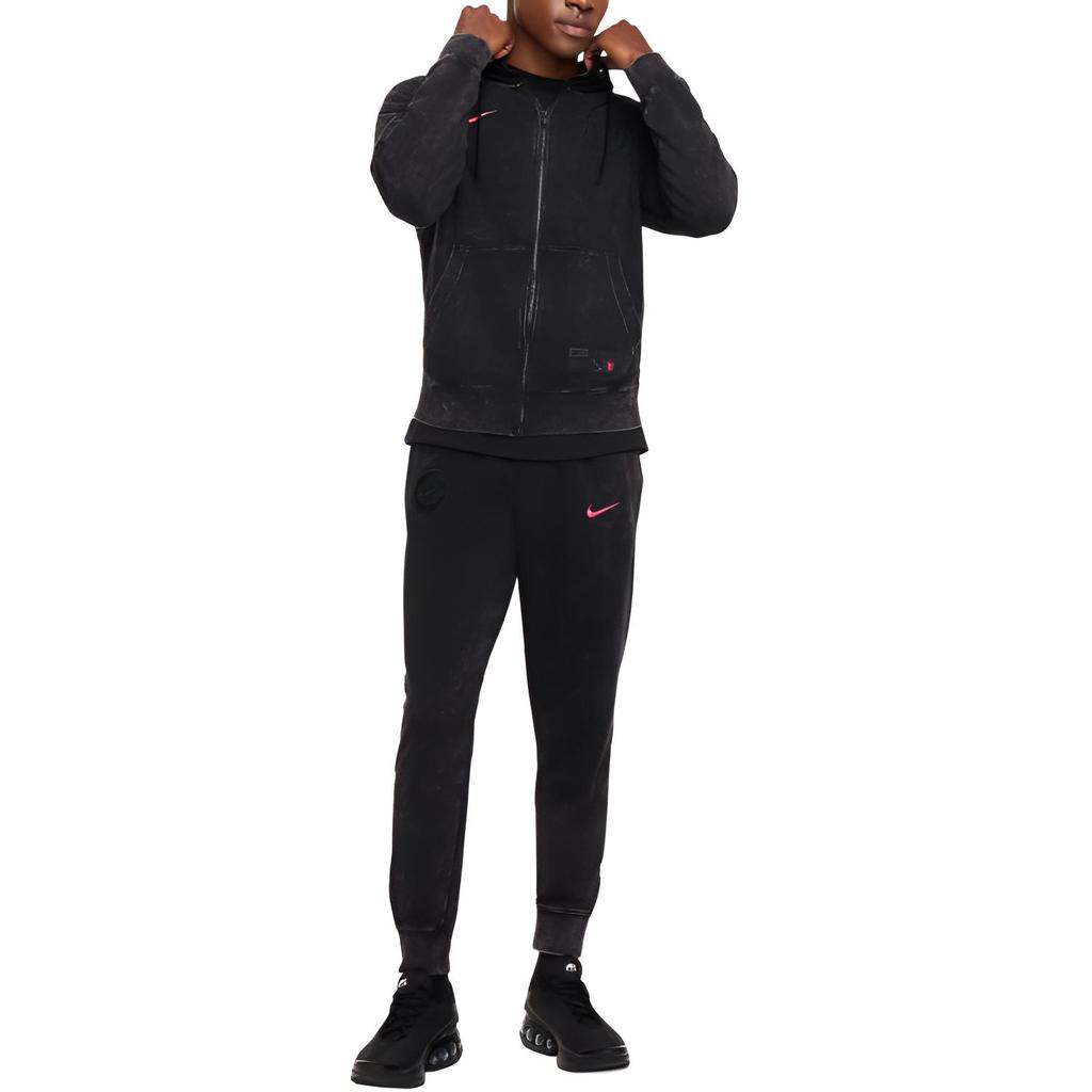 Nike Logo Drawstring Mid-Rise Tapered Knit Joggers Men Joggers Black FZ4174-010
