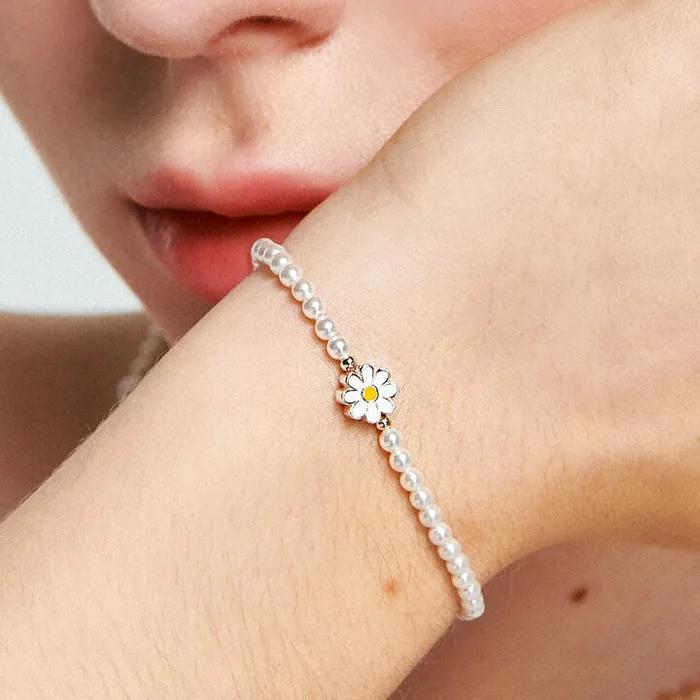Daisy Pearl Bracelet Ib268 [Silver]