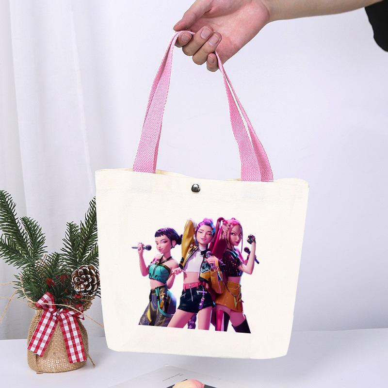 K-Pop Anime Cartoon Printed Student Fashion Casual Canvas Bag Going Out High Value Portable Shoulder Bag