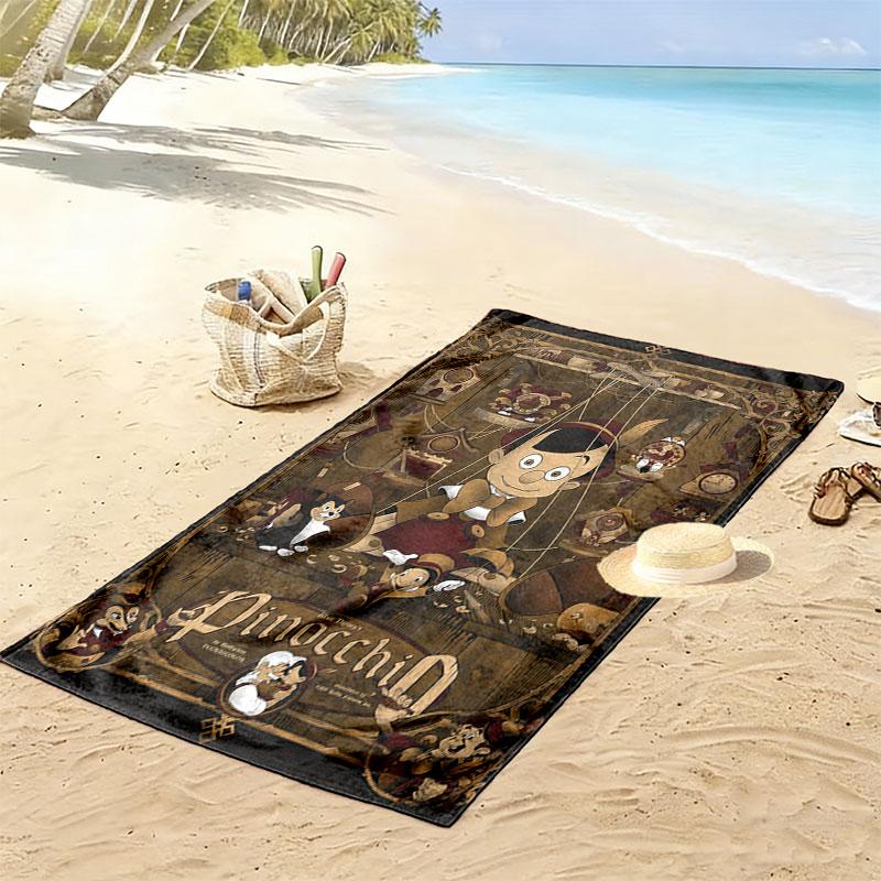 Pinocchio Legacy Print Beach Towel, Large Soft Quick Dry Towel for Beach Camping Swimming