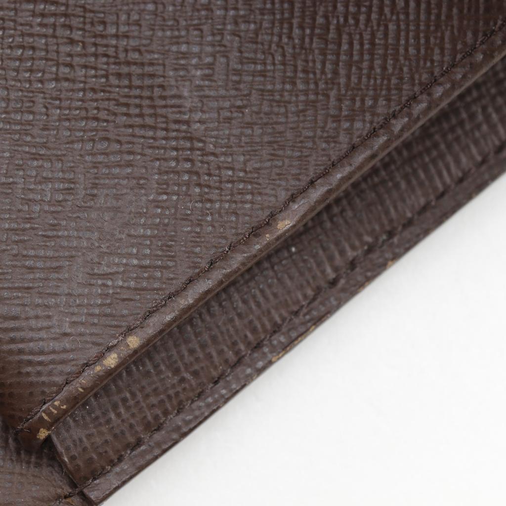 LOUIS VUITTON Porte Tresor International Purse N61215 Three fold Brown Damier canvas unisex Used