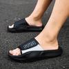 Fashionable Men Anti Slip Sandals Wear-resistant EVA Thick Sole Comfortable Home Slippers Bathroom Shower Flip Flops Black White
