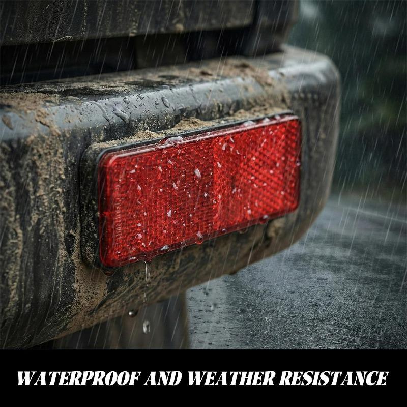 1PC 12V Red White Yellow LED Reflector Rear Tail Brake Stop Warning Side Marker Light for Jeep Truck Trailer Motorcycle Scooter
