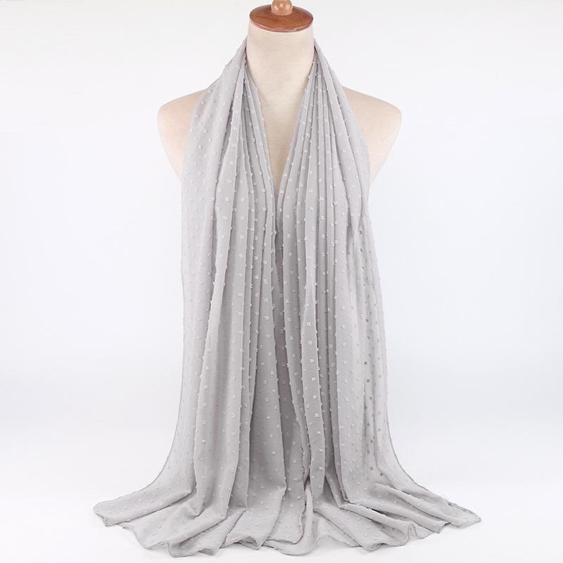 Heißer Verkauf Herbst und Winter Fellknäuel Verdickter Chiffonschal Monochrome Moslemischer weiblicher Schal Schal