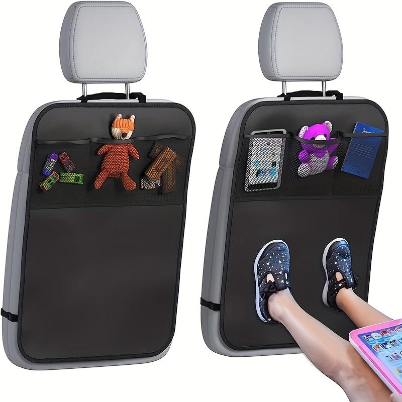 

2Pcs Back Seat Cover for Kids + 3 Pocket Storage Organizer, Waterproof Kick Mats Backseat Protector, Car Seat Back Protectors