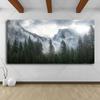 Modern Misty Forest Mountain Wall Art Canvas Painting Natural Landscape Pictures Posters Pine Forest Wall Art Living Room Decor