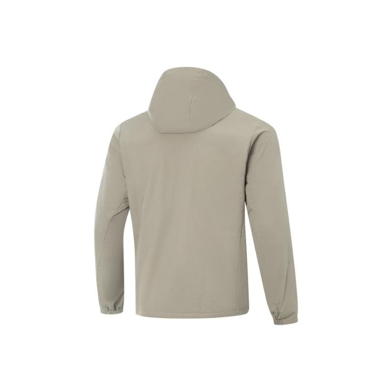 Li Ning Fitness Series Winddichte Wasserabweisende Dreidimensionale Kapuzen-Logo Baumwolljacke Herrenjacke AJMV157-5