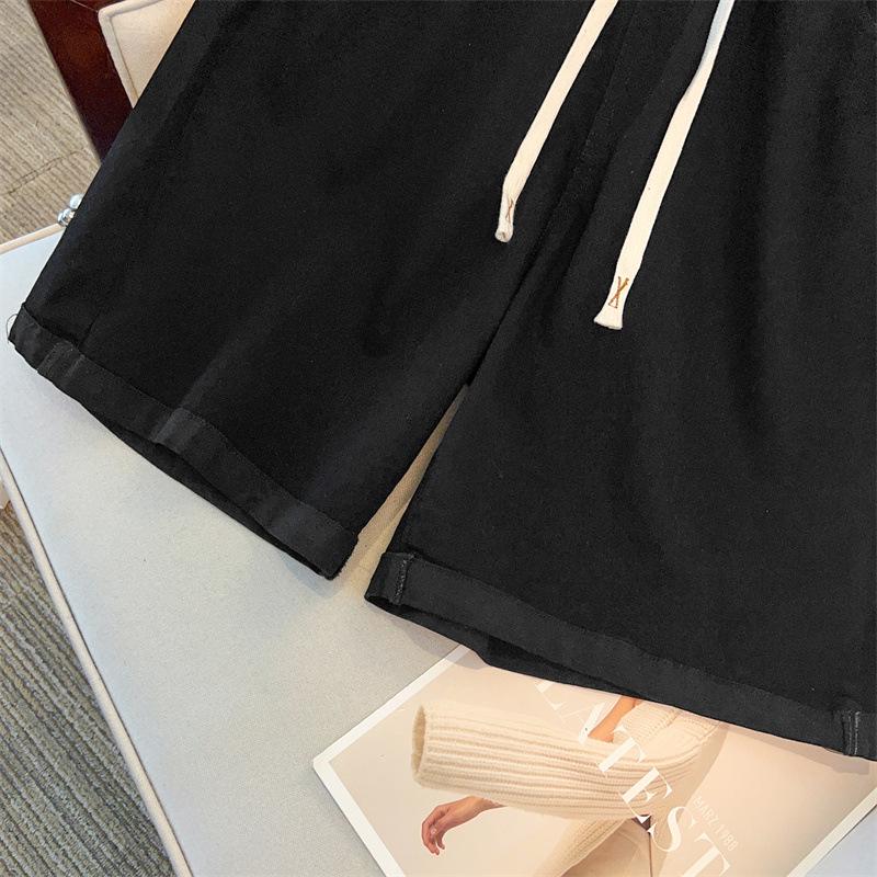 Super Size High Waist Plus Size Loose Work Jeans - Summer 5-Point Pants