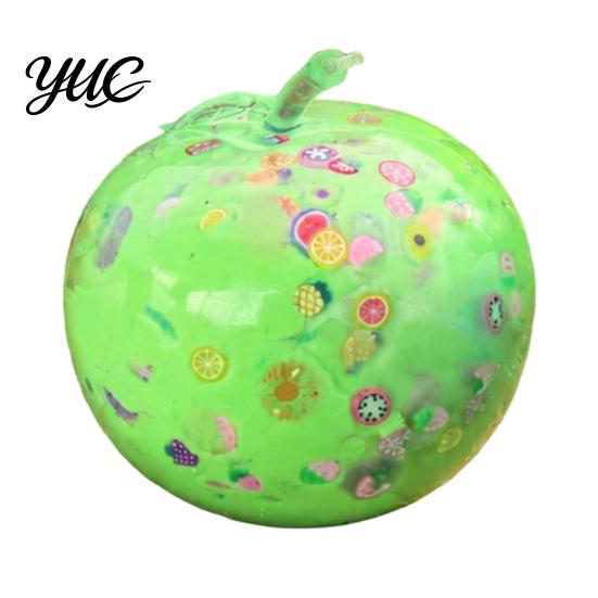 Decompression Toys for Relaxation Apple Squishy Toy, Fruit Squeeze Fidget Toy with Confetti, Soft Portable Anxiety Relief Stress Adults, Desktop