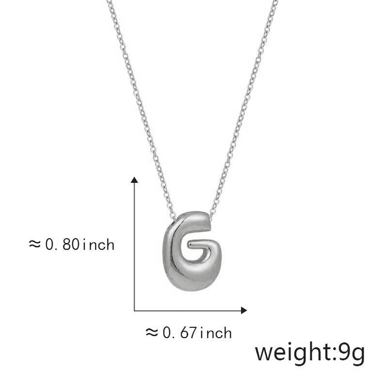 Cute Smooth Letter Necklace, Chubby Pendant, European and American Fashionable and Simple Collarbone Chain