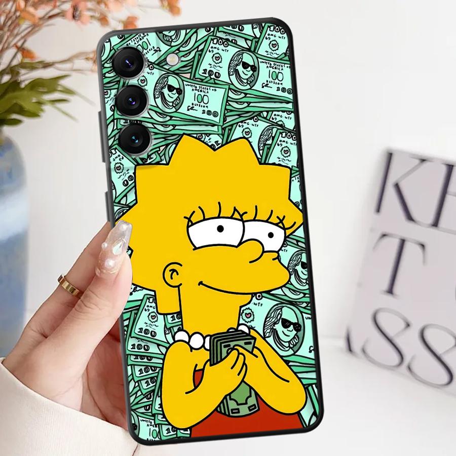 Black Soft Phone Cover Case for Samsung Galaxy A32 A25 A71 A41 A35 A26 A72 A24 A55 A36 A23 A53 A51 A73 A22 A52 Funny Homer