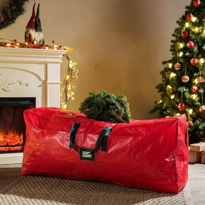 Bolsa de Almacenamiento para Árbol de Navidad Capacidad Generosa Impermeable Antipolvo Reforzada Resistente al Desgarro PE Tejido Organizador de Almacenamiento para Árbol
