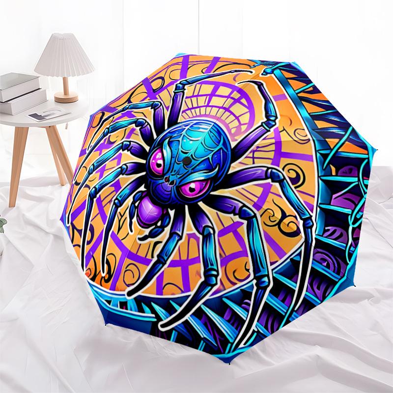 1pc Spider Web Automatic Open/Close Umbrella, Windproof, Folding Compact Umbrella with Lightweight Design for Women/Men177