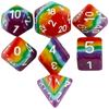 Dice Multi Color Cube Plastic 7 Piece Set for RPG Fun Party Board Game High Quality Durable Construction Stylish Design Practical Daily Use