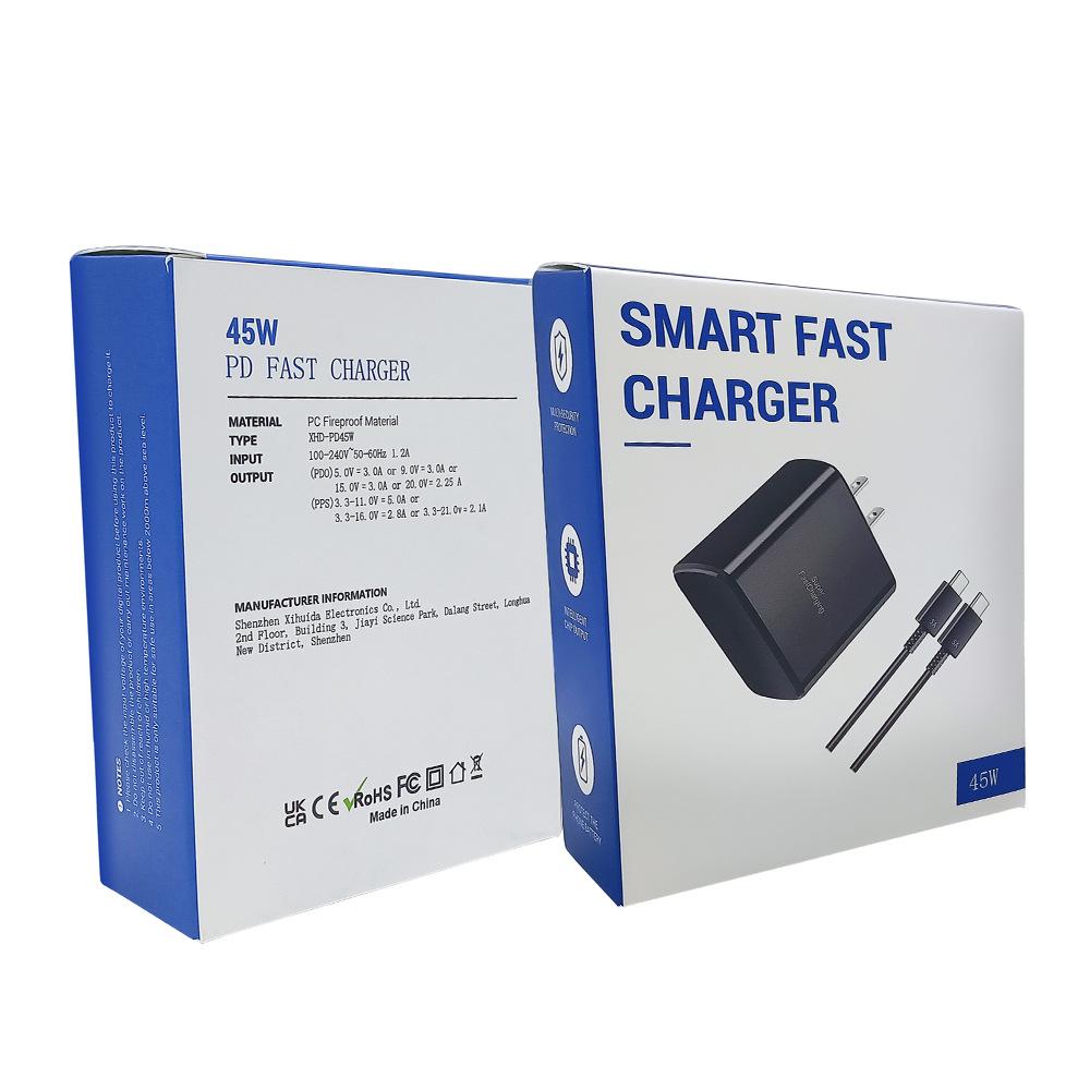 

Зарядное устройство Samsung 45 Вт Подходит для Samsung S22s21s20 Apple 16 Зарядное устройство packing box