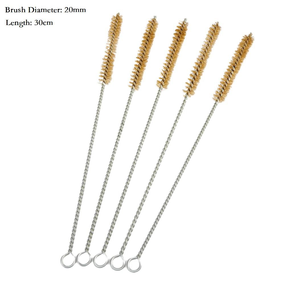 Multipack 5 Stainless Steel Wire Brushes for Cylinder Cleaning Wire Tube Pipe Rust and Dirt Removal Tool Design