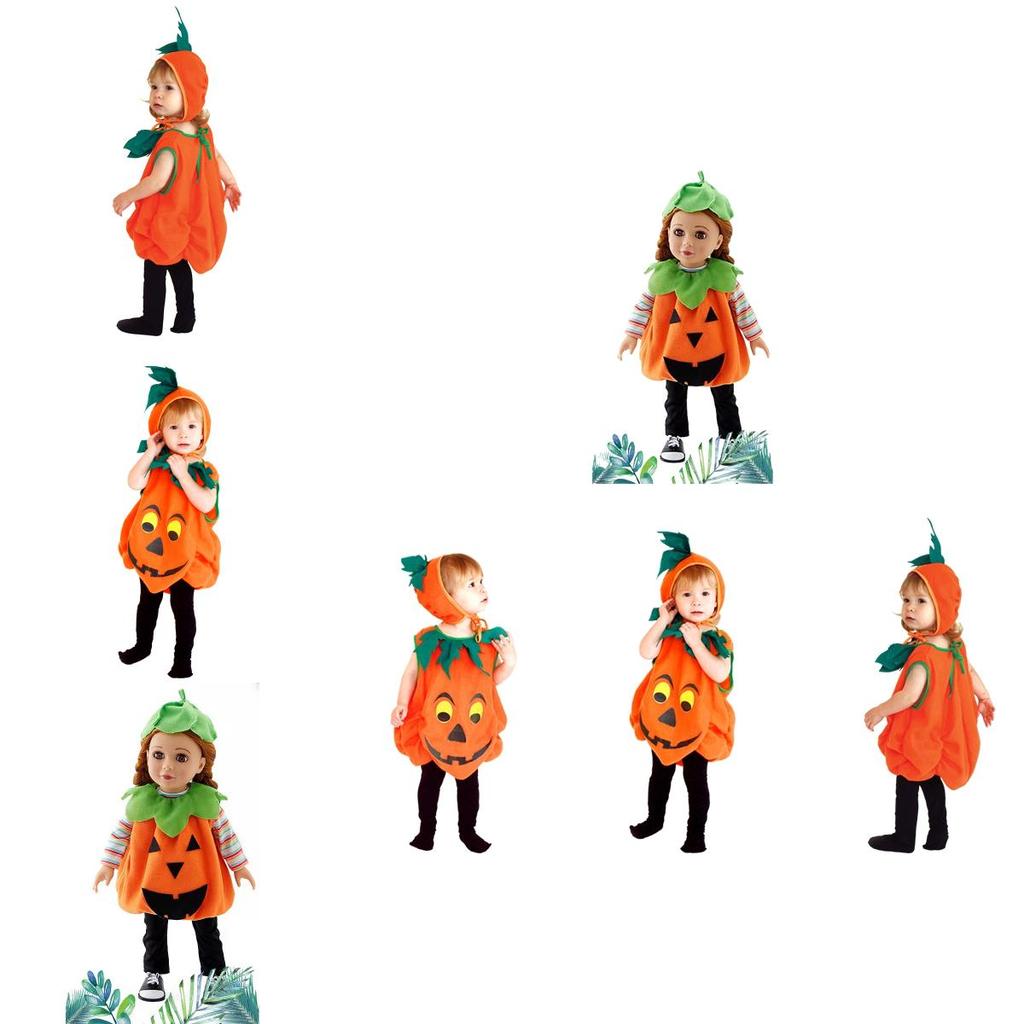 Super Cute Pumpkin Costume Set For Kids Perfect For Halloween Cosplay!