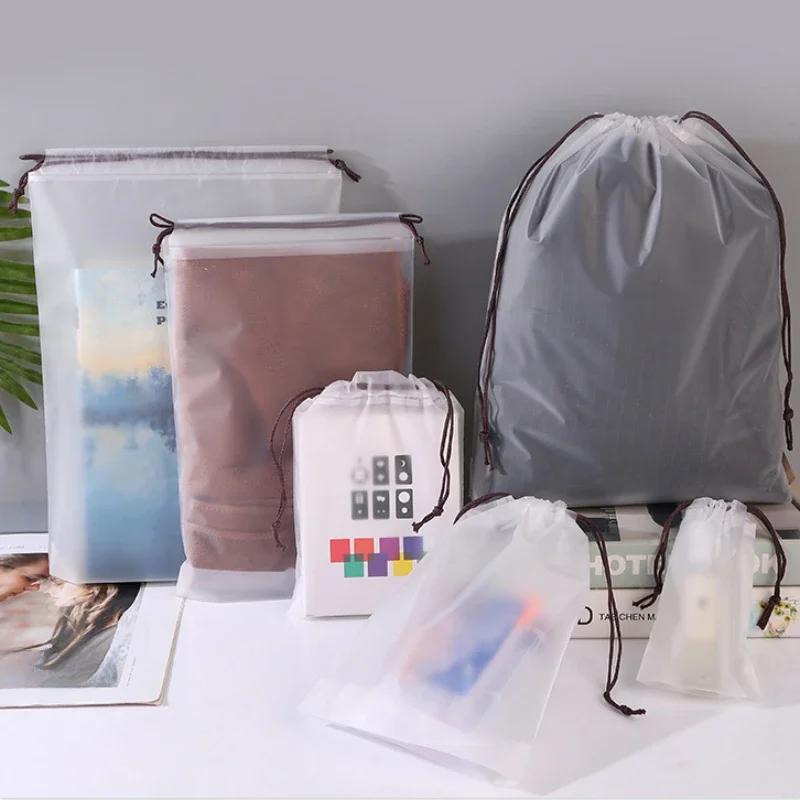 1 Stück Transparente Kordelzug Kosmetiktasche Kleidung Unterwäsche Schuhe Organizer Beutel Reise Toilettenartikel Kosmetik Cartoon Aufbewahrungstasche