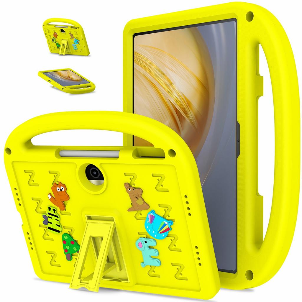 For Honor Pad 9 Kickstand Case Cartoon Design Anti-Drop EVA+PC Tablet Cover with Strap for Kids