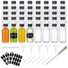 30/60ml Small Glass Bottles with Airtight Lids Clear Sample Boston Bottle/Vials/Containers for Juice Ginger Shots Potion Oils