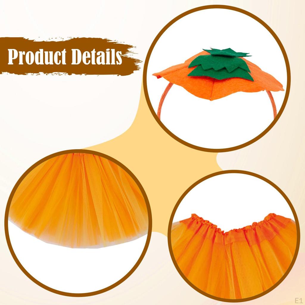 Bentiță de Halloween cu Dovleac cu Fustă Accesoriu Costum pentru Joc de Rol