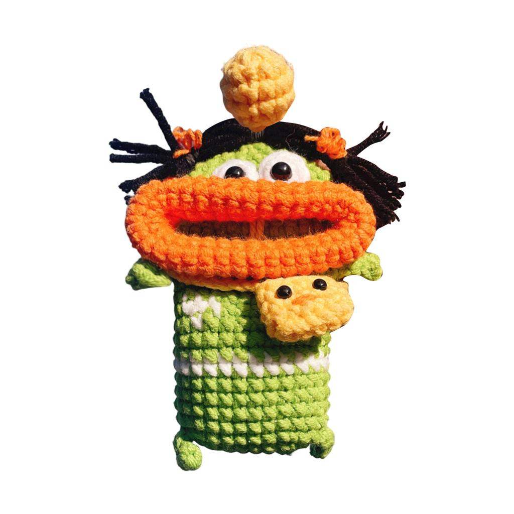 Wurst Lippen Schlüsselanhänger Tasche, Niedliches Cartoon Design, Handgestrickte Auto Schlüsselhülle.