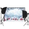 Christmas Wood Board Backgrounds for Photographs Plank Pine Branch Gifts Xmas Bells Winter Snow Family Party Photocall Backdrops