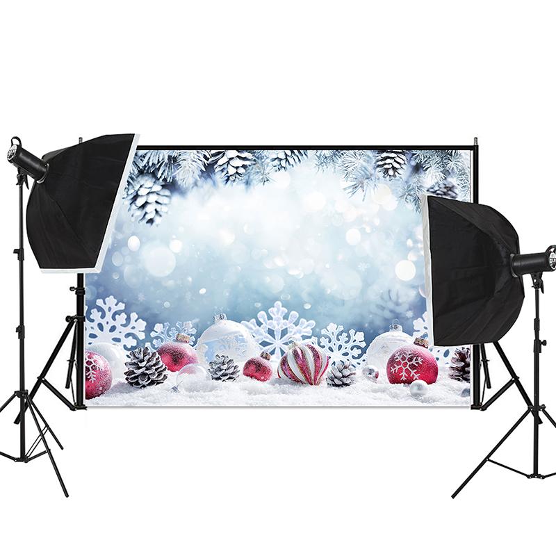 Christmas Wood Board Backgrounds for Photographs Plank Pine Branch Gifts Xmas Bells Winter Snow Family Party Photocall Backdrops