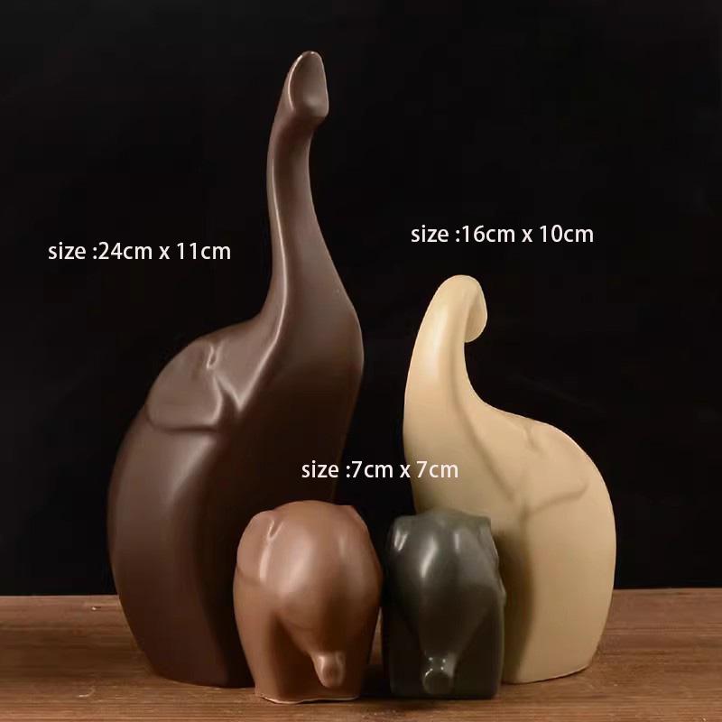 Nordic Deer Elephant Cat Rabbit Swan Ceramic Animals Ornaments Cabinet Store Bar Figurines Home Office Decoration Modern Crafts