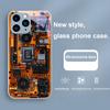 Schaltkreismuster Braun Lila Für Iphone 16 Plus 15 14 13 12 Mini 11 Pro Max X XS XR 7 8 Plus 2022 Gehärtetes Glas Handyhülle