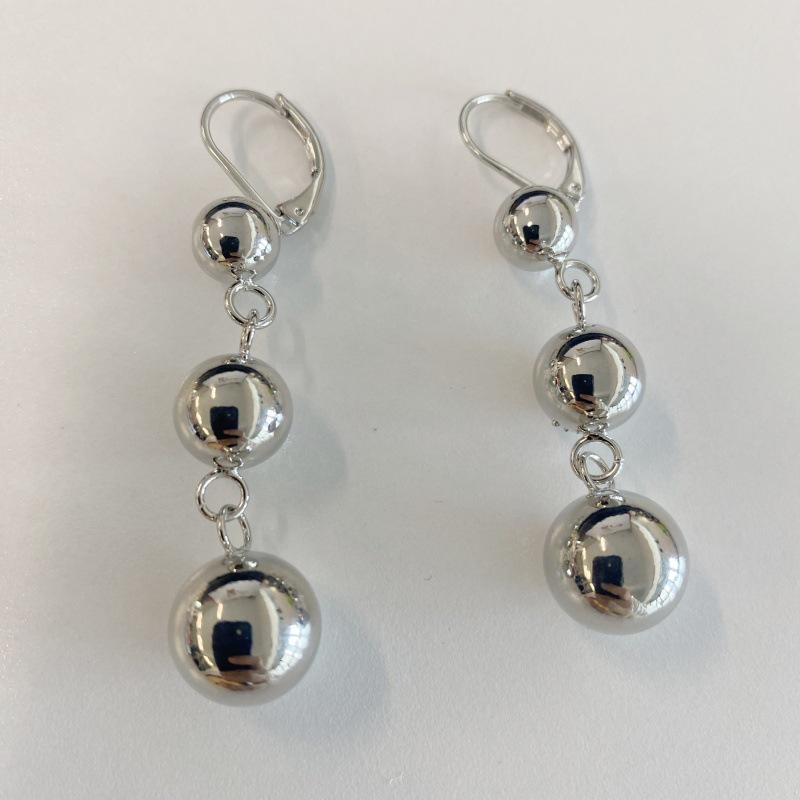 Měděné náušnice s kuličkovými puzetami: Pozlaceno, Nový korejský a západní streetový styl, Extra velké pro ženy