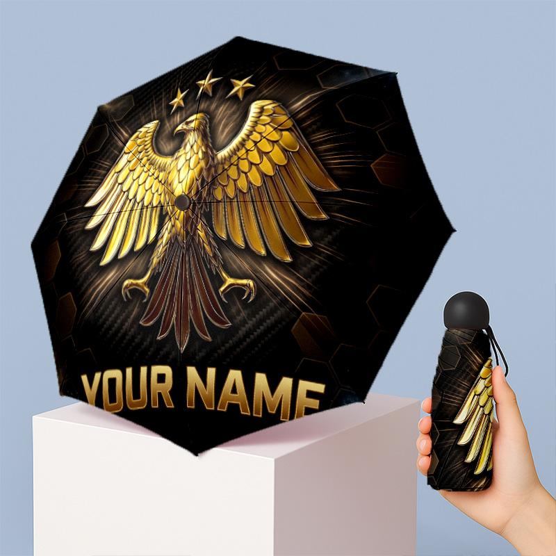 Germany national football team Manual Five Fold 8 Rib Umbrella Support Custom Text, Lightweight Travel Umbrella